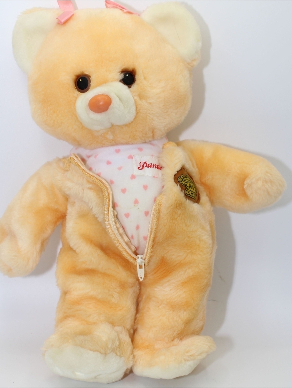 Vintage 1980's Tomy Undercover Bears Pandies 13" Betty Bear Dress Up Plush Doll